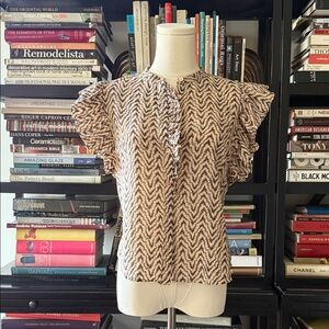 JOIE Flutter Sleeve Blouse